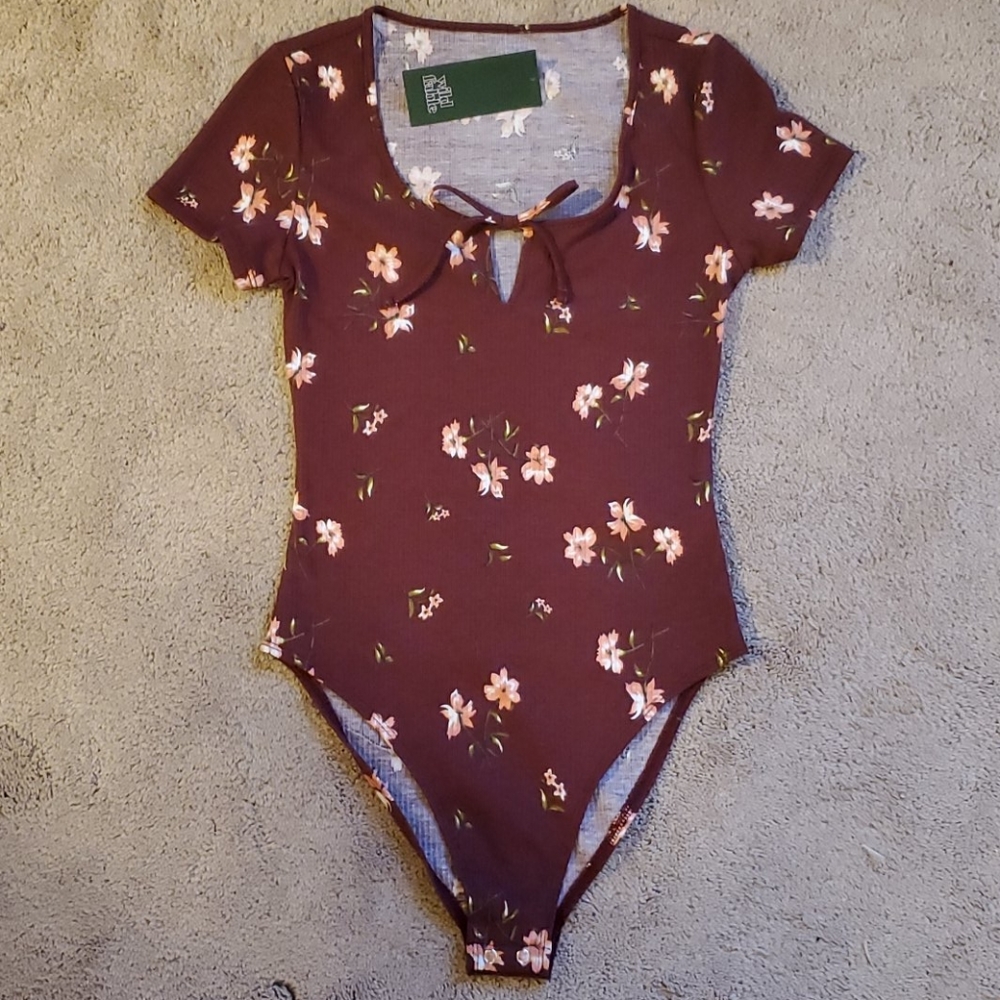 NWT Wild Fable Burgundy Bodysuit